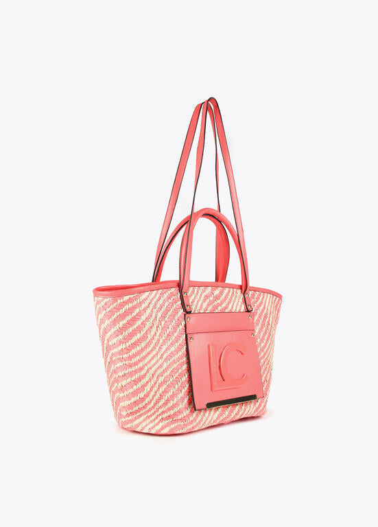 Bolso shopper rafia coral Lola Casademunt