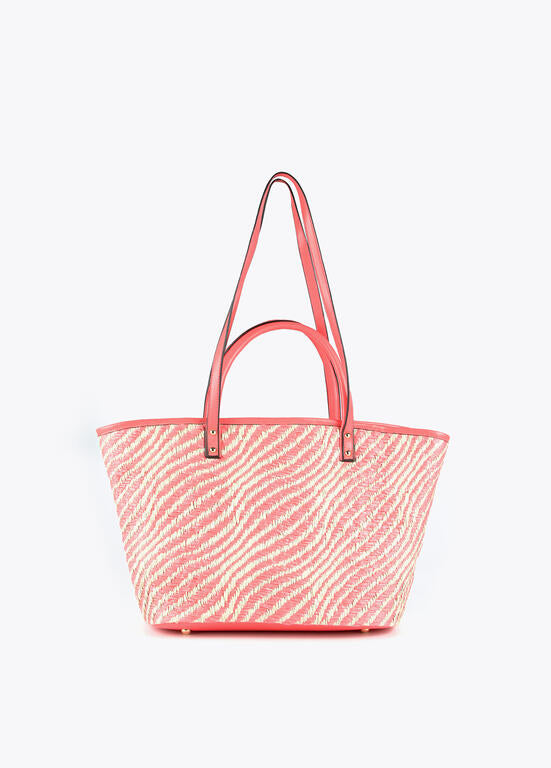 Bolso shopper rafia coral Lola Casademunt