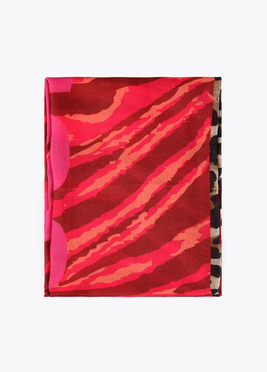 Foulard zebra fucsia y leopardo Lola Casademunt