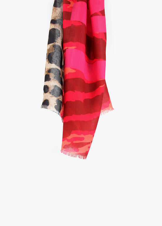 Foulard zebra fucsia y leopardo Lola Casademunt